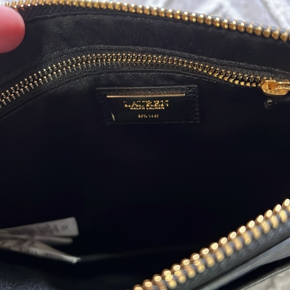 LAUREN RALPH LAUREN Leather Crossbody black. B14 - Picture 2 of 9